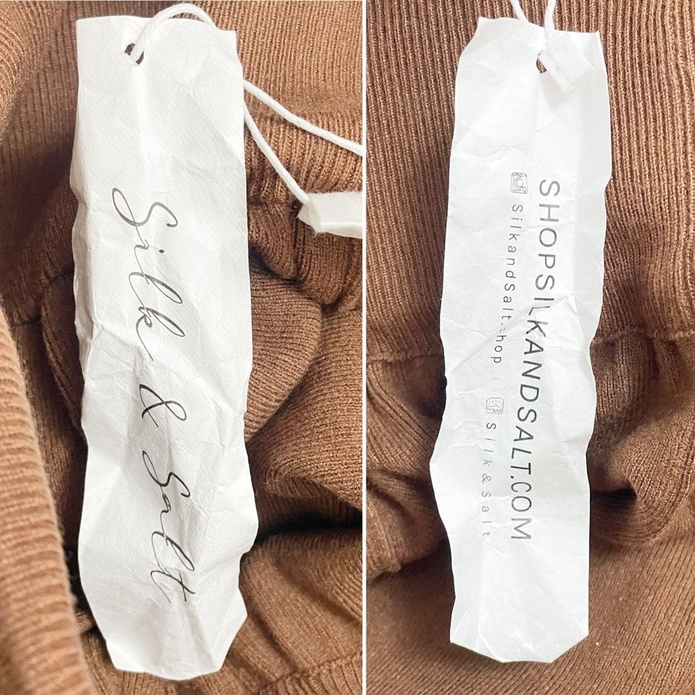 NWT Silk & Salt Luxe Lounge Pants Sweater Knit Pant Chestnut Brown Size XL NEW - Picture 10 of 12